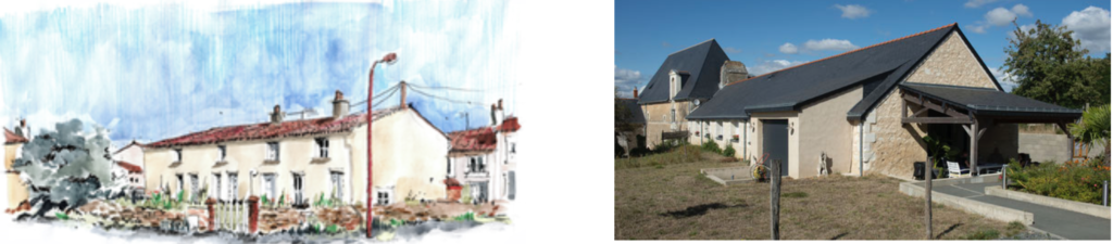 Illustration du projet d’une maison en construction à Boissière-sur-Èvre et première maison Habit’âge à Fontaine-Guérin.